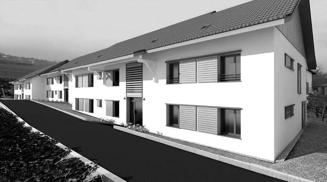 Trois immeubles de 6 logements avec parking souterrain au Mont-sur-Rolle
